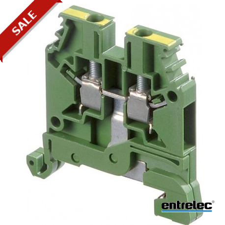 1SNA165809R0100 - 1SNA165809R0100 ENTRELEC D4/6.P Screw Clamp Terminal Blocks Ground Green-Yellow