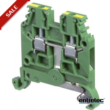 1SNA165909R0500 - 1SNA165909R0500 ENTRELEC D2.5/5.P Screw Clamp Terminal Blocks Ground Green/Yellow