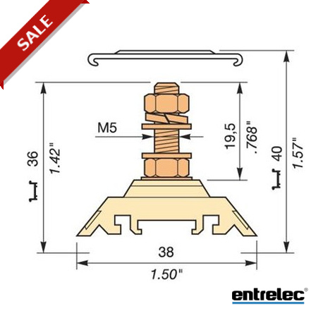 1SNA199132R1400 - 1SNA199132R1400 ENTRELEC H16/12.F5.1 Railway Terminal Blocks