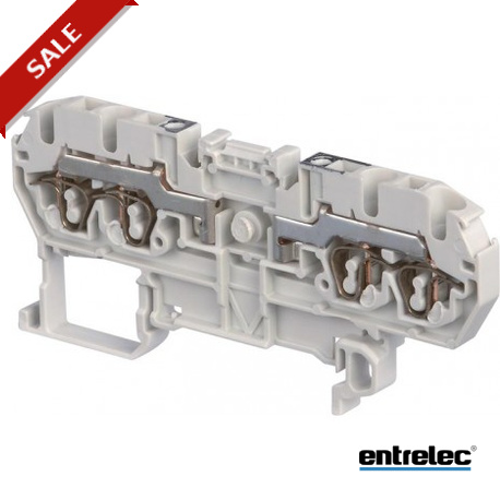 1SNA290001R0400 - 1SNA290001R0400 ENTRELEC D2.5/5.2L.2L Spring Terminal Blocks 2 feed-through with 4 connections Grey