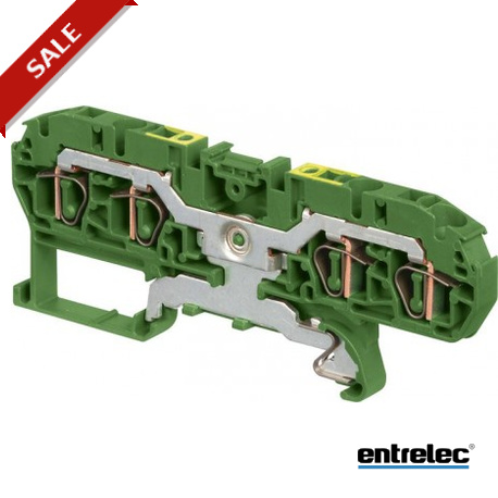 D2.5/5.P.4L - D2.5/5.P.4L 1SNA290019R0500 ENTRELEC D2.5/5.P.4L Spring Terminal Blocks Ground with 4 connections Green-Yell..