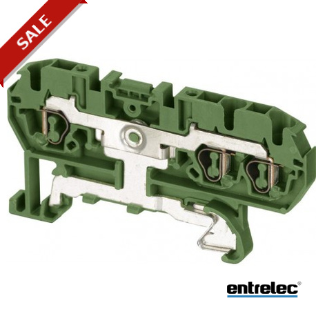 D2.5/5.P.3L - D2.5/5.P.3L 1SNA290039R0100 ENTRELEC D2.5/5.P.3L Spring Terminal Blocks Ground with 3 connections Green-Yell..