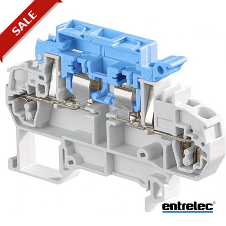 D2.5/8.SNT.2L - D2.5/8.SNT.2L 1SNA290097R2400 ENTRELEC D2.5/8.SNT.2L Spring Terminal Blocks Disconnect with lever Grey. Blue