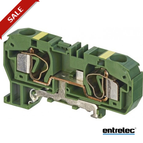 D10/10.P.2L - D10/10.P.2L 1SNA290299R1300 ENTRELEC D10/10.P.2L Spring Terminal Blocks Ground with 2 connections Green-Yell..