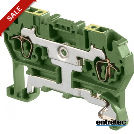 D1.5/4.P.4L - D1.5/4.P.4L 1SNA290389R1500 ENTRELEC D1.5/4.P.4L Spring Terminal Blocks Ground with 4 connections Green-Yell..
