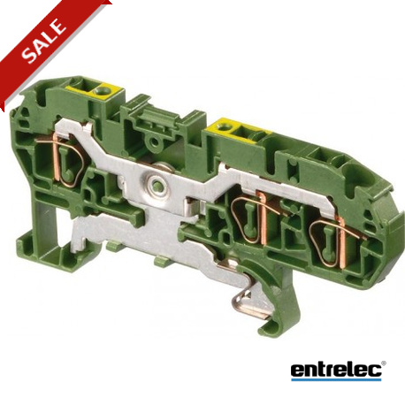 1SNA290422R2600 - 1SNA290422R2600 ENTRELEC D6/8.P.3L Spring Terminal Blocks Ground with 3 connections Green-Yellow