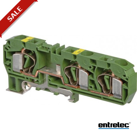 1SNA290427R2300 - 1SNA290427R2300 ENTRELEC D10/10.P.3L Spring Terminal Blocks Ground with 3 connections Green-Yellow