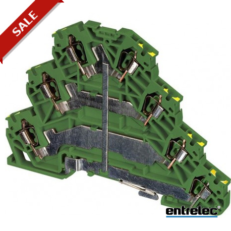 D2.5/5.T1.P.L - D2.5/5.T1.P.L 1SNA290459R1300 ENTRELEC D2.5/5.T1.P.L Spring Terminal Blocks Ground with 7 connections Green-..