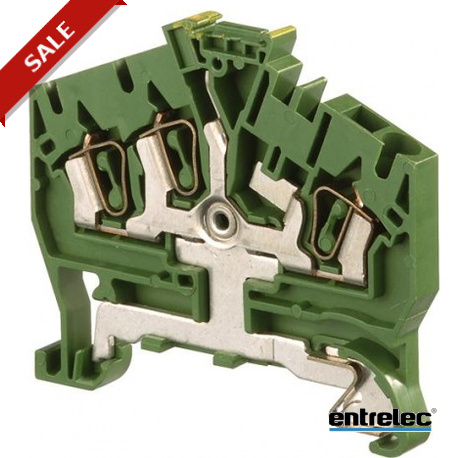 D2.5/5.I.P.3L - D2.5/5.I.P.3L 1SNA399072R0300 ENTRELEC D2.5/5.I.P.3L Spring Terminal Blocks Ground with 3 connections Green-..