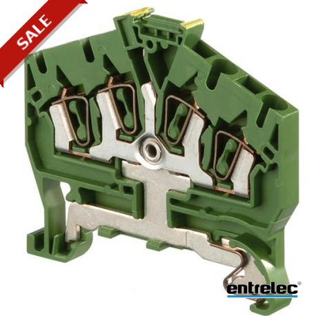 D2.5/5.I.P.4L - D2.5/5.I.P.4L 1SNA399073R0400 ENTRELEC D2.5/5.I.P.4L Spring Terminal Blocks Ground with 4 connections Green-..