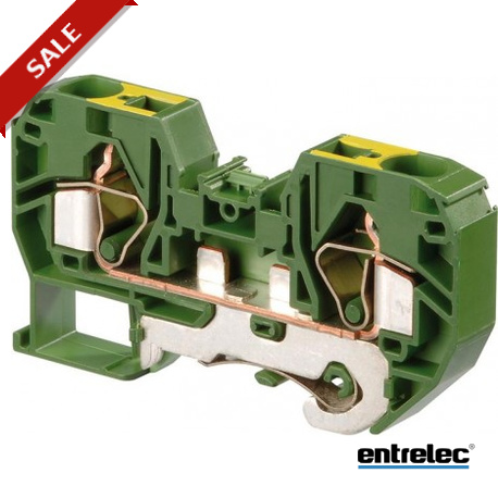 D16/12.P.2L - D16/12.P.2L 1SNA399584R2200 ENTRELEC D16/12.P.2L Spring Terminal Blocks Ground with 2 connections Green-Yell..