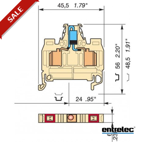 D1.5/6.ADO.D2.NF - D1.5/6.ADO.D2.NF 1SNA399916R2600 ENTRELEC D1.5/6.ADO.D2.NF IDC Terminal Blocks Beige