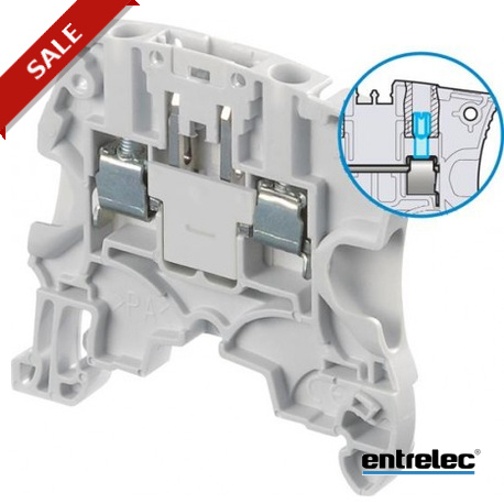 1SNK505314R0000 - 1SNK505314R0000 ENTRELEC ZS4-SP-T2 Screw Clamp Terminal Block Disconnect with Plug Grey with 2 test socket s..