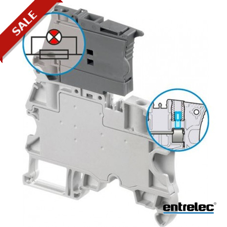 1SNK506413R0000 - 1SNK506413R0000 ENTRELEC ZS4-SF-R2 Screw Clamp Terminal Block for Fuses 5x20 mm Grey with blown fuse indicat..