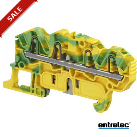 1SNK705152R0000 - 1SNK705152R0000 ENTRELEC ZK2.5-PE-4P PI-Spring clamp Terminal Block Ground Green Yellow