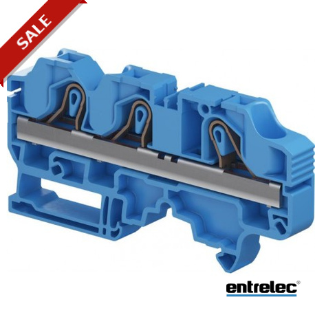 1SNK710021R0000 - 1SNK710021R0000 ENTRELEC ZK10-3P-BL PI-Spring clamp Terminal Block Feed-through Blue 10 mm² 10 mm 0.394 in s..