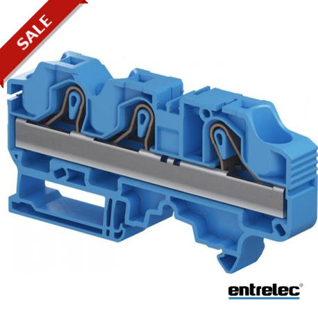 1SNK712021R0000 - 1SNK712021R0000 ENTRELEC ZK16-3P-BL PI-Spring clamp Terminal Block Feed-through Blue 16 mm² 12 mm 0.472 in s..