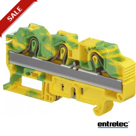 1SNK712151R0000 - 1SNK712151R0000 ENTRELEC ZK16-PE-3P PI-Spring clamp Terminal Block Ground Green Yellow 16 mm² 12 mm 0.472 in..