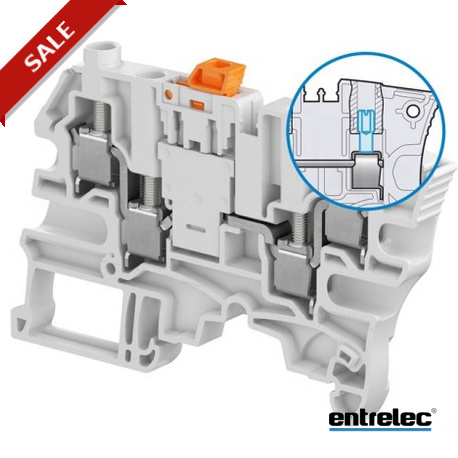 1SNK506316R0000 - 1SNK506316R0000 ENTRELEC ZS6-S-4S-T2 Screw Clamp Terminal Block Disconnect with blade Grey