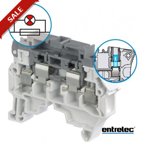 1SNK508413R0000 - 1SNK508413R0000 ENTRELEC ZS4-SF1-R2 Screw Clamp Terminal Block for Fuses 5x20 and 5x25 mm Grey with blown fu..