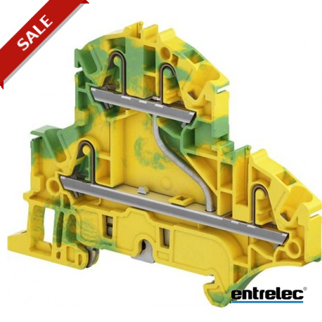 1SNK705250R0000 - 1SNK705250R0000 ENTRELEC ZK2.5-D1-PE PI-Spring clamp Terminal Block Ground Green Yellow