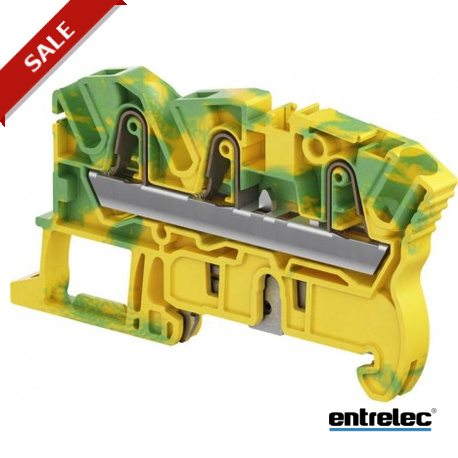 1SNK706151R0000 - 1SNK706151R0000 ENTRELEC ZK4-PE-3P PI-Spring clamp Terminal Block Ground Green Yellow