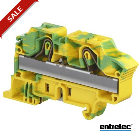 1SNK712150R0000 - 1SNK712150R0000 ENTRELEC ZK16-PE PI-Spring clamp Terminal Block Ground Green Yellow