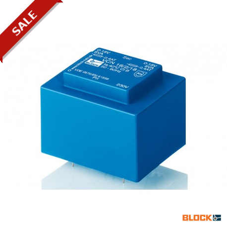 VCN 4,5/1/9 - VCN 4,5/1/9 BLOCK PCB transformerencapsulated, PRI 230 Vac, SEC 3.2 ‑ 16 VA, 6 ‑ 24 Vac, 2 x 6 ‑ 2 x 24 Vac