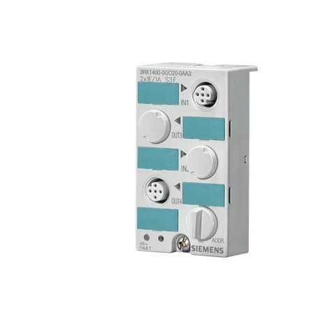 3RK1400-0GQ20-0AA3 - 3RK1400-0GQ20-0AA3 SIEMENS AS-i compact module K45 digital 2 x (1 DI/1 DQ), IP67 2 x 1 input/1 output 2 x M1..