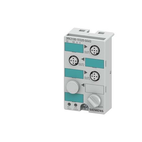 3RK2100-1EQ20-0AA3 - 3RK2100-1EQ20-0AA3 SIEMENS AS-i compact module K45 digital A/B slave, 3DQ, IP67 3 x output, 1 A 24 V DC 3 x ..