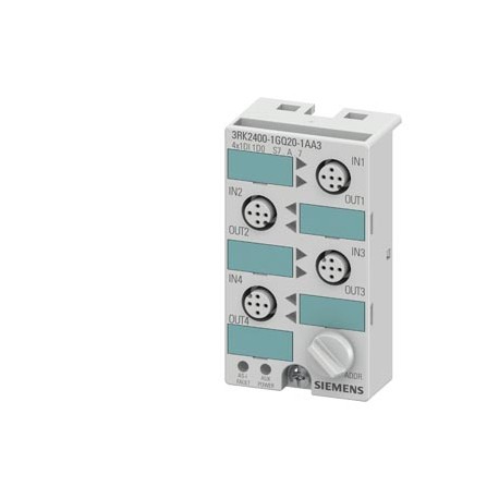 3RK2400-1GQ20-1AA3 - 3RK2400-1GQ20-1AA3 SIEMENS AS-i compact module K45 digital A/B slave 4 x (1 DI/1 DQ), IP67 4 x 1 input / 1 o..