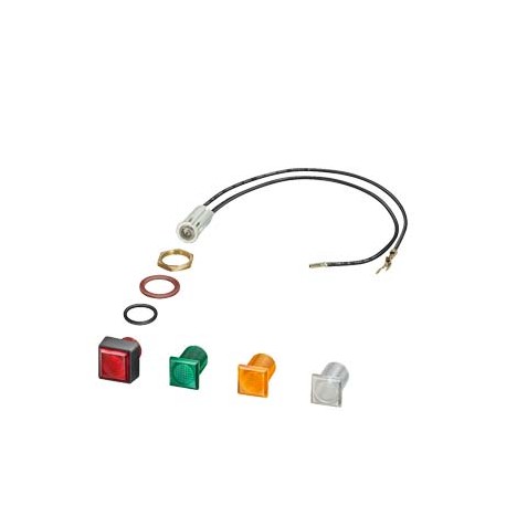 3RV1903-5B - 3RV1903-5B SIEMENS Indicator light with glow lamp 110...120 V AC/DC with colored lenses: red,green,clear for..