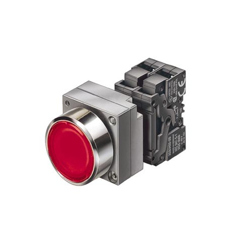 3SB3606-0AA01 - 3SB3606-0AA01 SIEMENS 22MM METAL ROUND COMPLETE UNIT COMBINATION: ILLUMINATED PUSHBUTTON MOMENTARY CONTACT ..