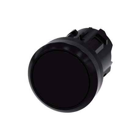 3SU1000-0AB10-0AA0 - 3SU1000-0AB10-0AA0 SIEMENS Pushbutton, 22 mm, round, plastic, black, pushbutton, flat, momentary contact type