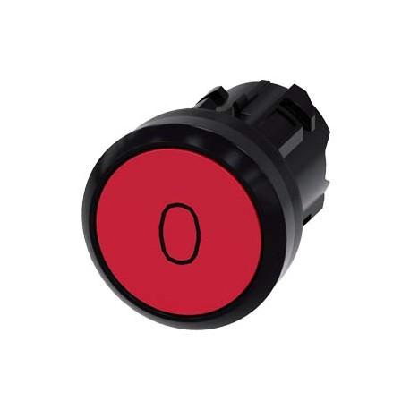 3SU1000-0AB20-0AD0 - 3SU1000-0AB20-0AD0 SIEMENS Pushbutton, 22 mm, round, plastic, red, inscription: O, pushbutton, flat, momenta..
