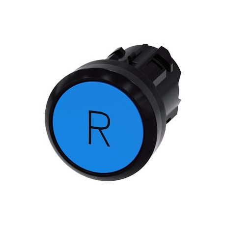 3SU1000-0AB50-0AR0 - 3SU1000-0AB50-0AR0 SIEMENS Pushbutton, 22 mm, round, plastic, blue, inscription: R, pushbutton, flat, moment..