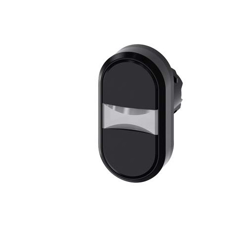 3SU1000-3AB11-0AA0 - 3SU1000-3AB11-0AA0 SIEMENS Twin pushbutton, 22 mm, round, plastic, black, black, pushbuttons, flat