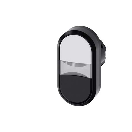 3SU1000-3AB61-0AA0 - 3SU1000-3AB61-0AA0 SIEMENS Twin pushbutton, 22 mm, round, plastic, white, black, pushbuttons, flat