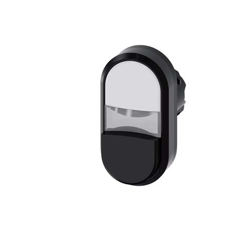 3SU1000-3BB61-0AA0 - 3SU1000-3BB61-0AA0 SIEMENS Twin pushbutton, 22 mm, round, plastic, white, black, pushbuttons, flat and raised