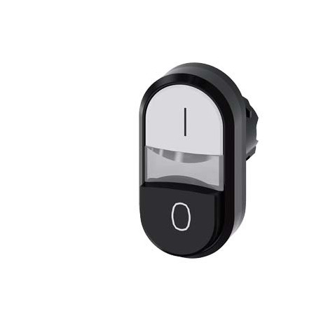 3SU1000-3BB61-0AK0 - 3SU1000-3BB61-0AK0 SIEMENS Twin pushbutton, 22 mm, round, plastic, white: I, Black: O, pushbuttons, flat and..