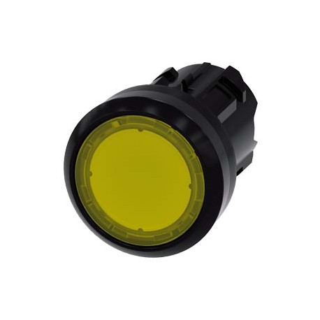 3SU1001-0AA30-0AA0 - 3SU1001-0AA30-0AA0 SIEMENS Illuminated pushbutton, 22 mm, round, plastic, yellow, pushbutton, flat, latching..