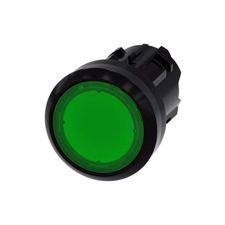 3SU1001-0AB40-0AA0 - 3SU1001-0AB40-0AA0 SIEMENS Illuminated pushbutton, 22 mm, round, plastic, green, pushbutton, flat momentary ..