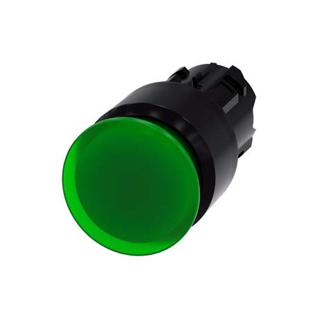 3SU1001-1AA40-0AA0 - 3SU1001-1AA40-0AA0 SIEMENS Illuminated mushroom pushbutton, 22 mm, round, plastic, green, 30 mm, latching, P..