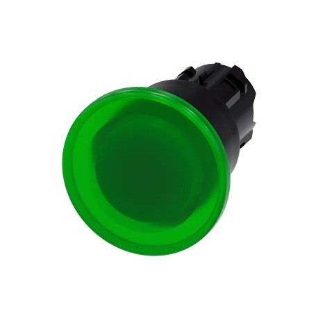3SU1001-1BA40-0AA0 - 3SU1001-1BA40-0AA0 SIEMENS Illuminated mushroom pushbutton, 22 mm, round, plastic, green, 40 mm, latching, P..