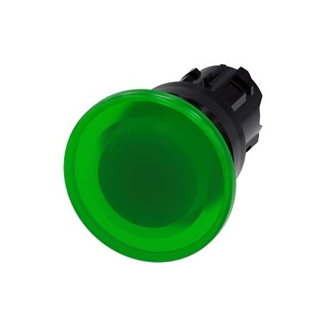 3SU1001-1BD40-0AA0 - 3SU1001-1BD40-0AA0 SIEMENS Illuminated mushroom pushbutton, 22 mm, round, plastic, green, 40 mm, momentary c..