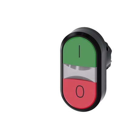 3SU1001-3AB42-0AK0 - 3SU1001-3AB42-0AK0 SIEMENS Illuminated twin pushbutton, 22 mm, round, plastic, green: I, red: O, pushbuttons..