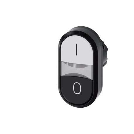 3SU1001-3AB61-0AK0 - 3SU1001-3AB61-0AK0 SIEMENS Illuminated twin pushbutton, 22 mm, round, plastic, white: I, Black: O, pushbutto..