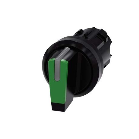3SU1002-2BM40-0AA0 - 3SU1002-2BM40-0AA0 SIEMENS Selector switch, illuminable, 22 mm, round, plastic, green, selector switch, shor..