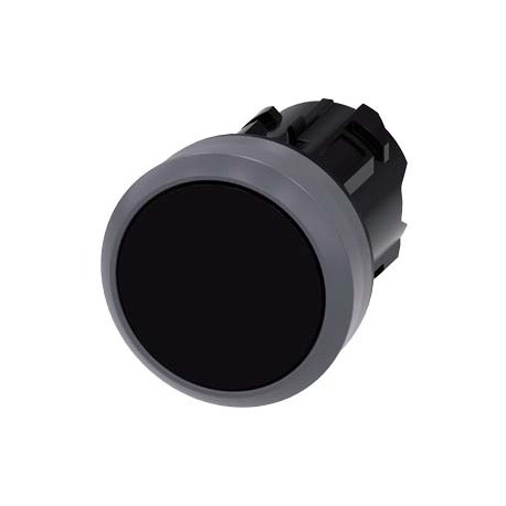 3SU1030-0AA10-0AA0 - 3SU1030-0AA10-0AA0 SIEMENS Pushbutton, 22 mm, round, plastic with metal front ring, black, pushbutton, flat,..