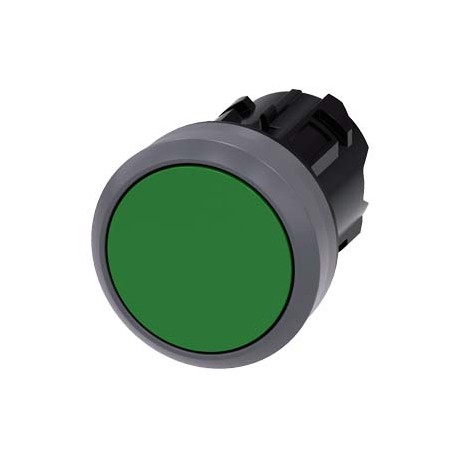 3SU1030-0AA40-0AA0 - 3SU1030-0AA40-0AA0 SIEMENS Pushbutton, 22 mm, round, plastic with metal front ring, green, pushbutton, flat,..
